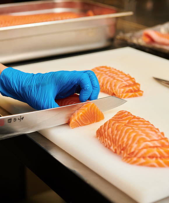 Preparing salmon
